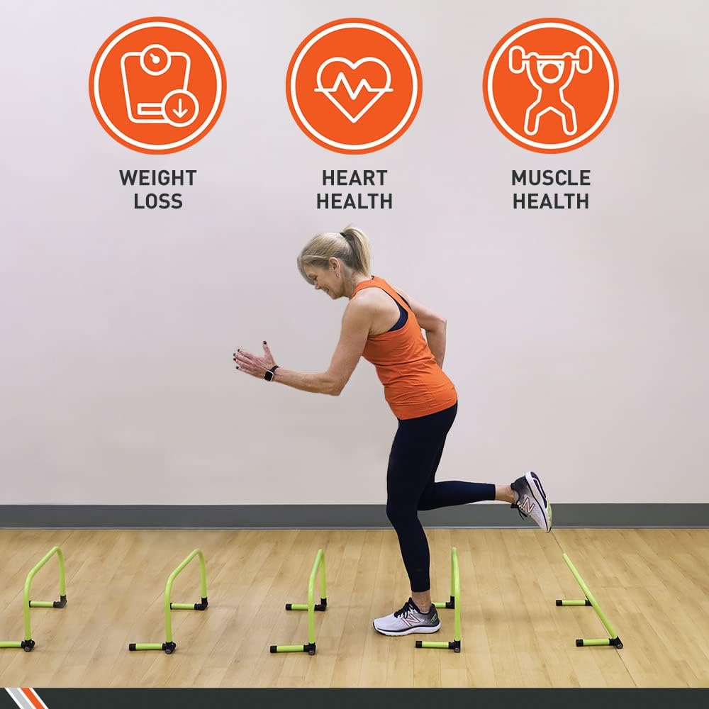 Adjustable Athletic Speed Training Hurdles, Jumping & Speed Training Fitness Equipment, Hurdles for Track & Field, Basketball, Soccer & More, Set of 5 - view 2