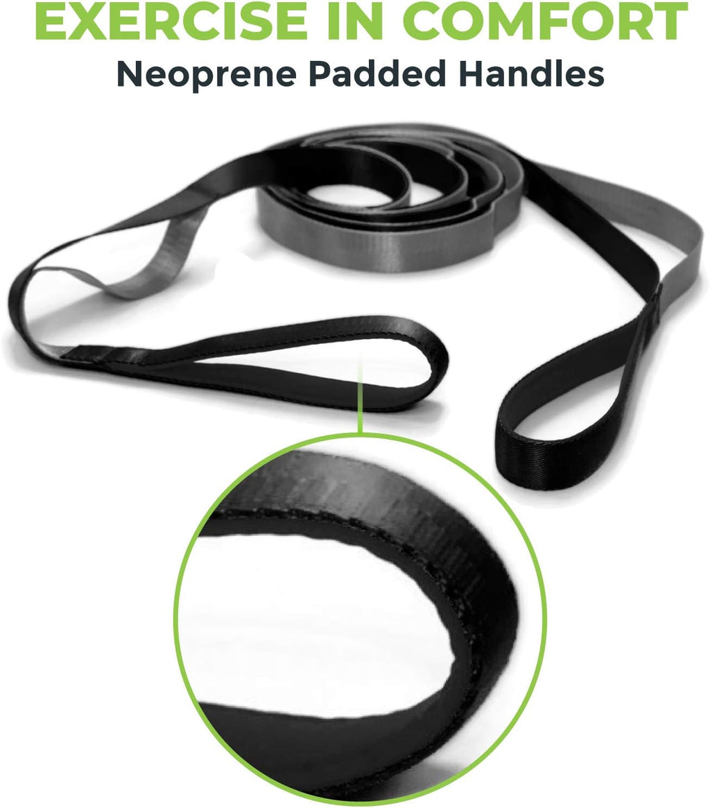 Stretching Strap for Physical Therapy, 12 Multi-Loop Stretch Strap 1" W x 8' L, Neoprene Handles, Physical Therapy Equipment, Yoga Straps for Stretching, Leg Stretcher. - view 5