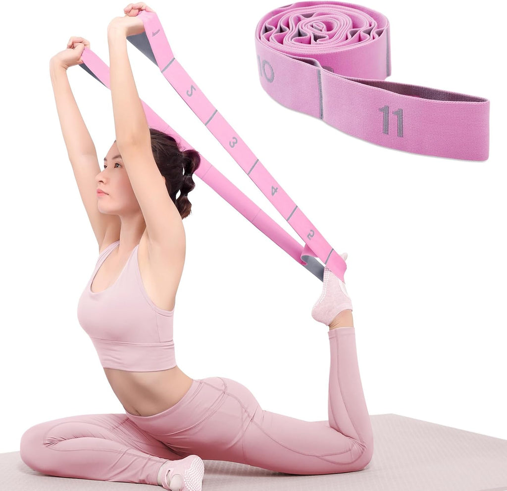 11 Loops Stretch band - Yoga, Pilates, Ballet, and Physical Therapy Stretching strap for Flexibility, Leg Stretching, and Exercise - Durable Stretching equipment for Dance and Fitness - view 7