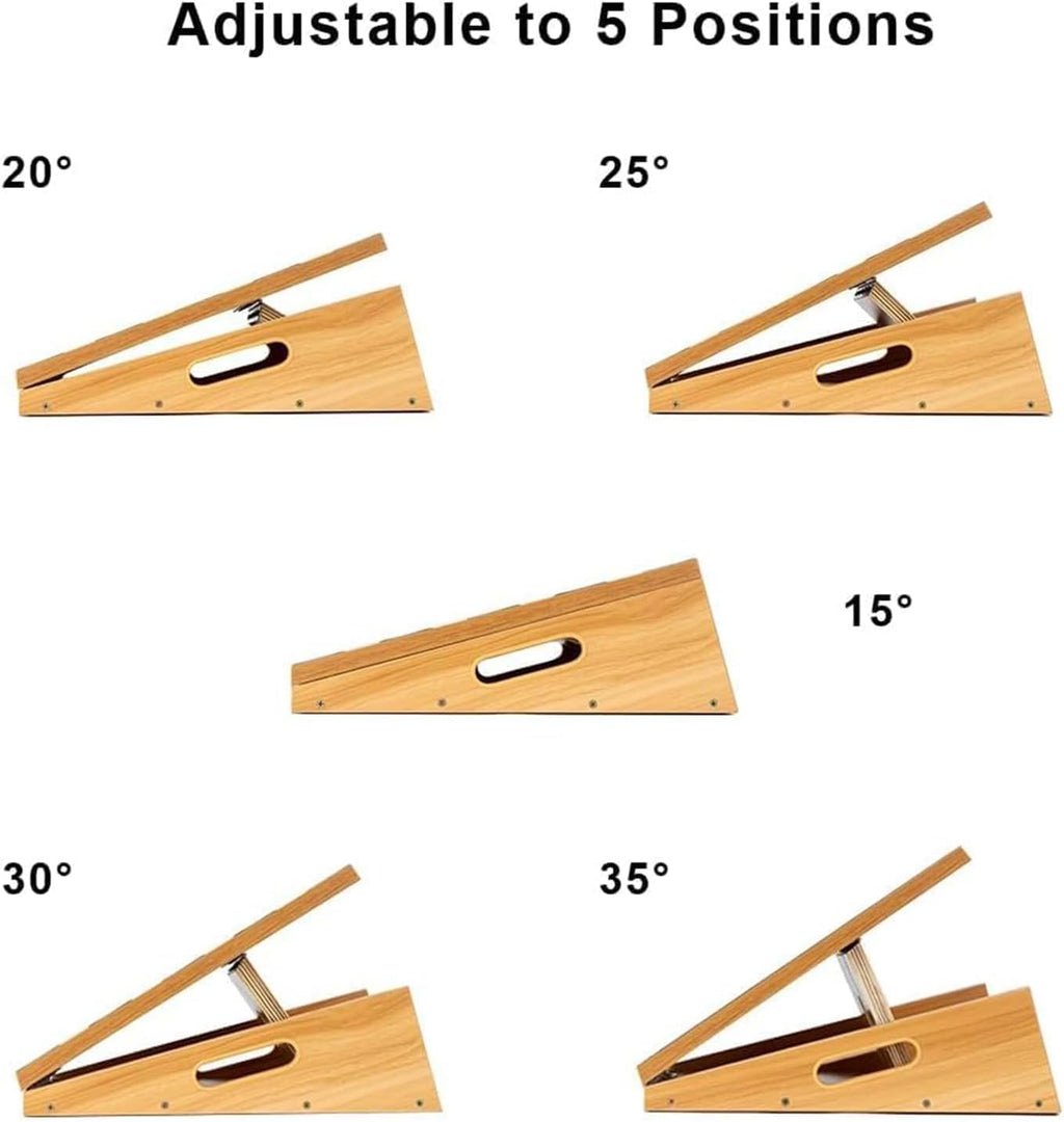 Wooden Slant Board, Adjustable Incline, Side Handles, Non-Slip | Standard and XL Sizes, Full or Partial Non-Slip Surfaces, Side Carry Handle, Calf and Ankle Stretching, Squats and Rehab - view 4