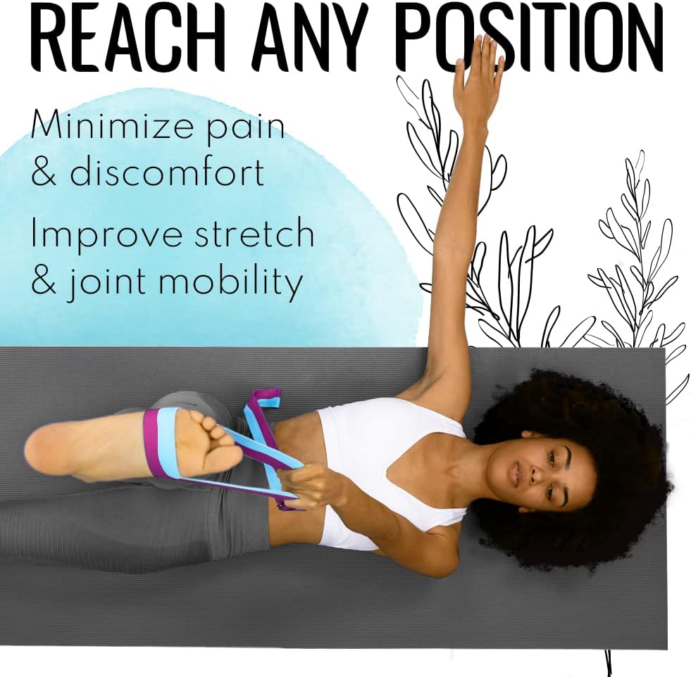 2 IN 1 Yoga & Mat Strap for Stretching – Cotton – 6/8/10 ft | Adjustable Non-Slip Belt in 30+ Colors for Yoga, Pilates, Physical Therapy, Fitness, Home Workouts and Carrying Mats - view 6