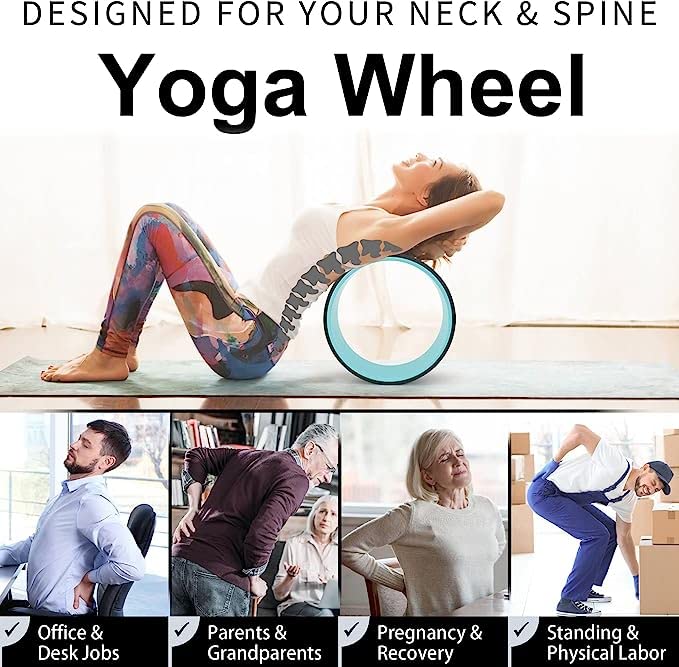 Yoga Wheel for Stretching & Flexibility to Help Back Aches & Tension, Deep Tissue Muscle Massage. Back Roller Wheel with Extra Cushion, Wider & Thickest Foam, Stretches and Strengthens Core Muscles - view 4