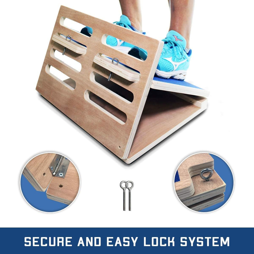 Wooden Slant Board for Calf Stretching, Squats | Solid wood, 4 adjustable angles, Anti-slip surface, For calf, hamstring & Achilles stretch, Squat wedge, Holds 350 lb - view 3