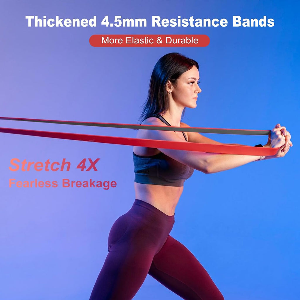 Resistance Bands, Pull Up Bands, Workout Bands for Exercise, Thick Heavy Resistance Band Set with Door Anchor, Elastic Bands for Body Stretching, Training at Home/Gym for Men & Women - view 4