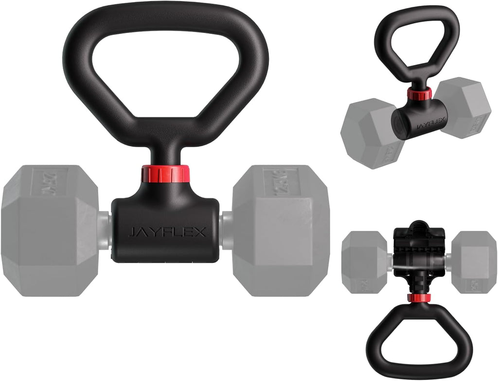 Hyperbell Dumbbell Converter - Convert Dumbbells to Barbell Set and Kettlebell for Home Fitness - Adjustable & Up to 200 lb Capacity Weight Barbell for Weight Lifting