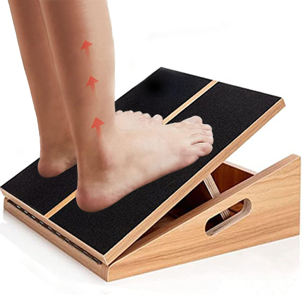 Slant board for calf stretching wooden calf stretcher incline board adjustable calf stretch board for squats knees ankle