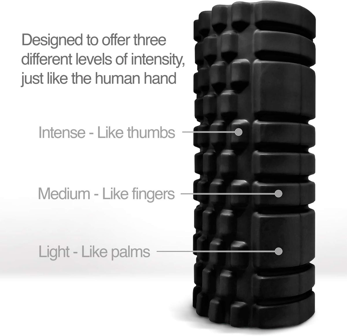 Trigger point releasing foam massage roller with medium compression for exercise, stretching, and muscle recovery - relieves muscle tightness, improves mobility, and circulation - view 3