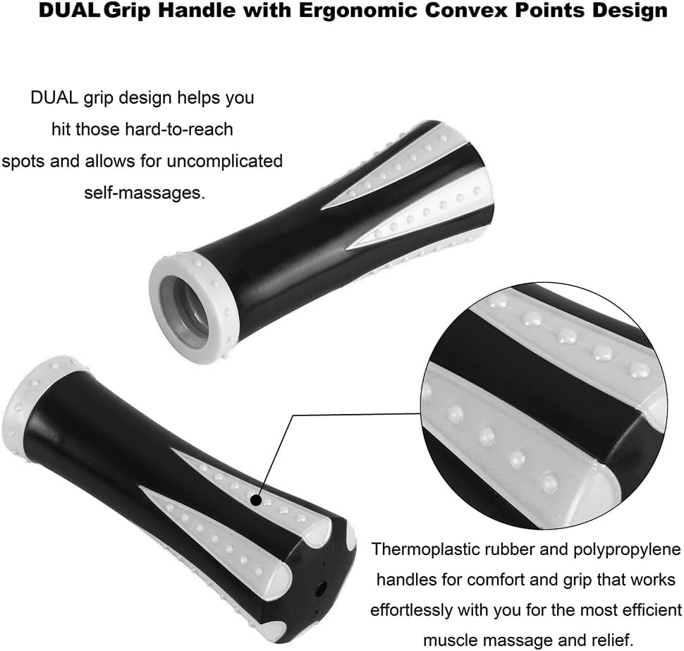 Professional 9-Roller Deep Tissue Massage Stick - Portable Muscle Recovery Roller for Athletes, Relieves Post-Workout Soreness & Leg/Back Pain - Portable Physio Tool (White) - view 4
