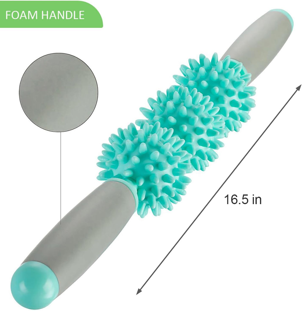 Fascia Muscle Roller, Cellulite Massager, Fascia Roller Stick | for Cellulite and Sore Muscles - Neck, Leg, Back, Body Deep Tissue Massage Stick Tools - 3 Balls Size Version - view 2