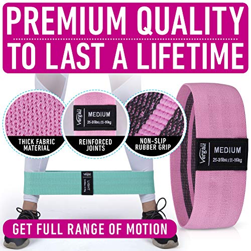 Resistance Bands for Working Out with Workout Bands Guide. 4 Booty Bands for Women Men Fabric Elastic Bands for Exercise Bands Resistance Bands for Legs Bands for Working Out Hip Thigh Glute Bands Set - view 5