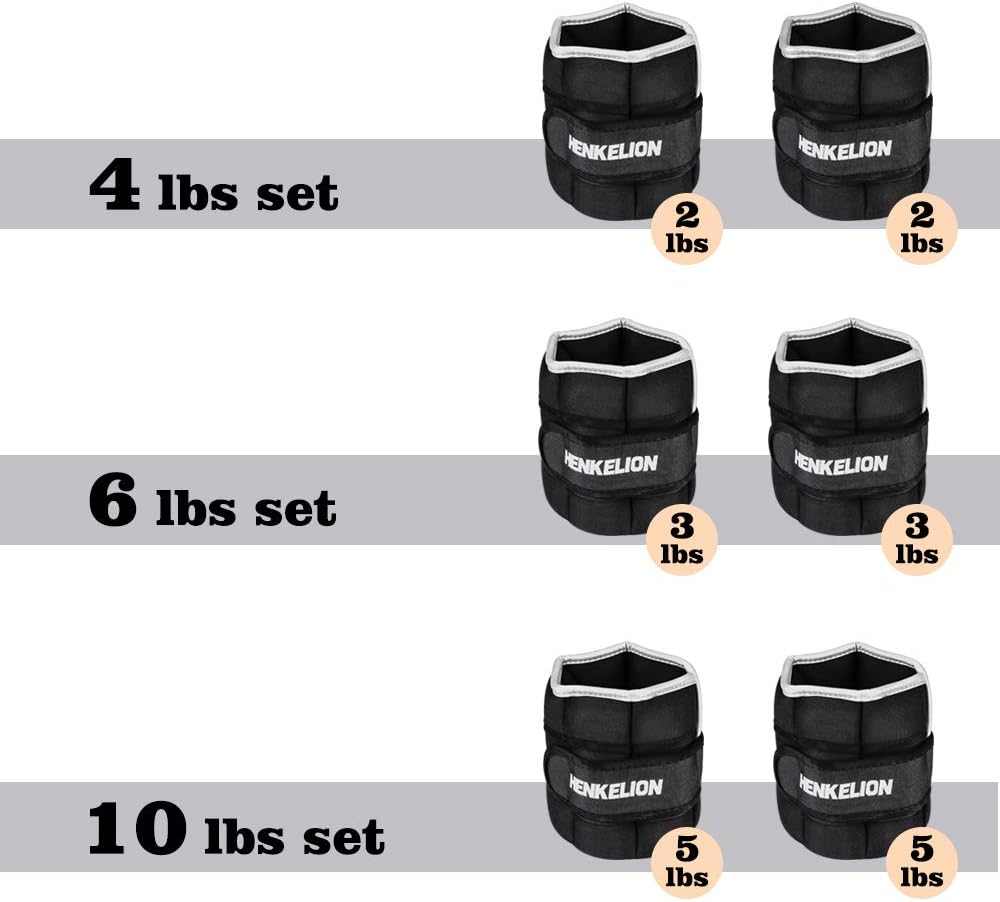 1 Pair 2 3 5 10 Lbs Adjustable Ankle Weights for Women Men Kids, Strength Training Wrist and Ankle Weights Sets for Gym, Fitness Workout, Running, Lifting - Black Grey Pink Blue Purple - view 2