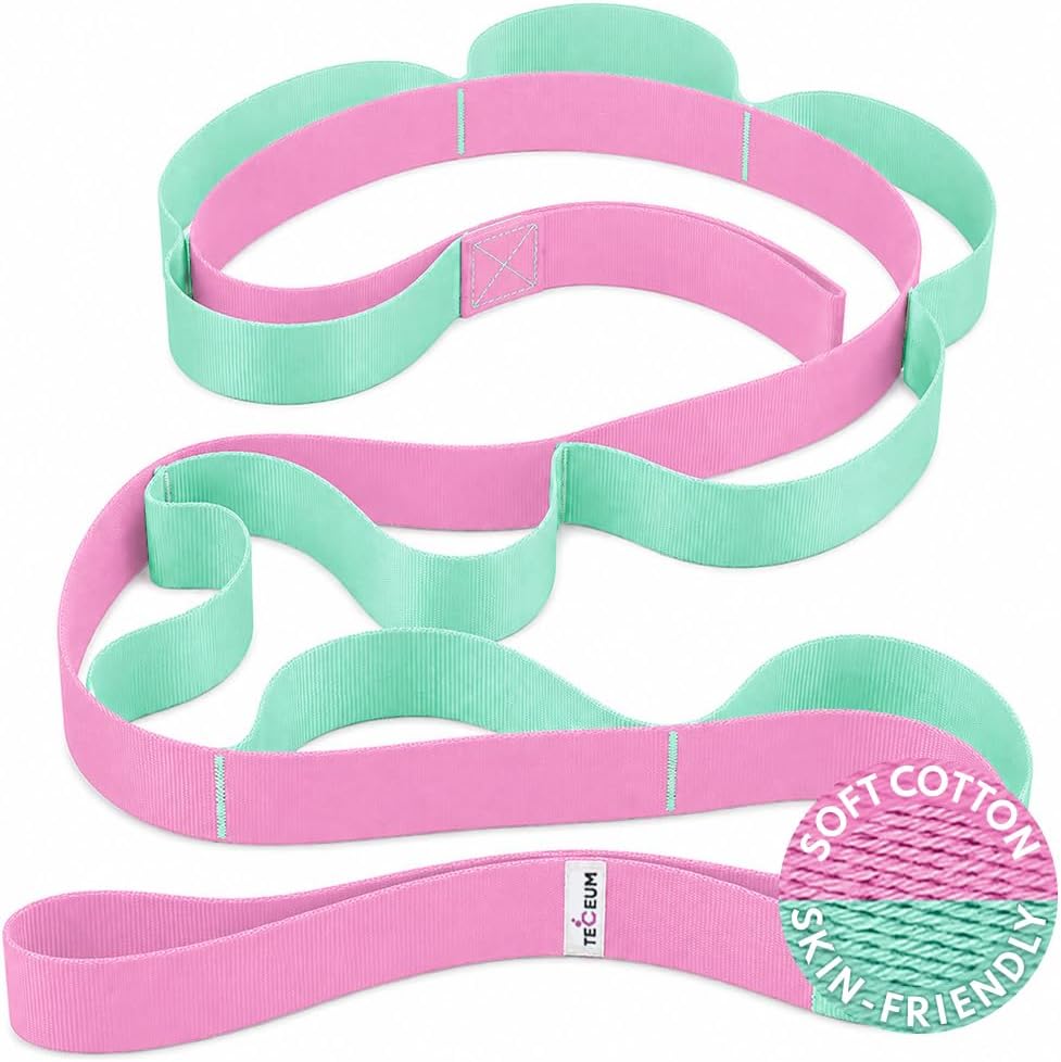 Stretching Strap with 10 Loops for Physical Therapy & Rehab | Non-Elastic Yoga Stretch Band for Hamstring, Leg, Hip & Knee Rehab, Pilates, Flexibility & Mobility Exercises for Men & Women - view 6