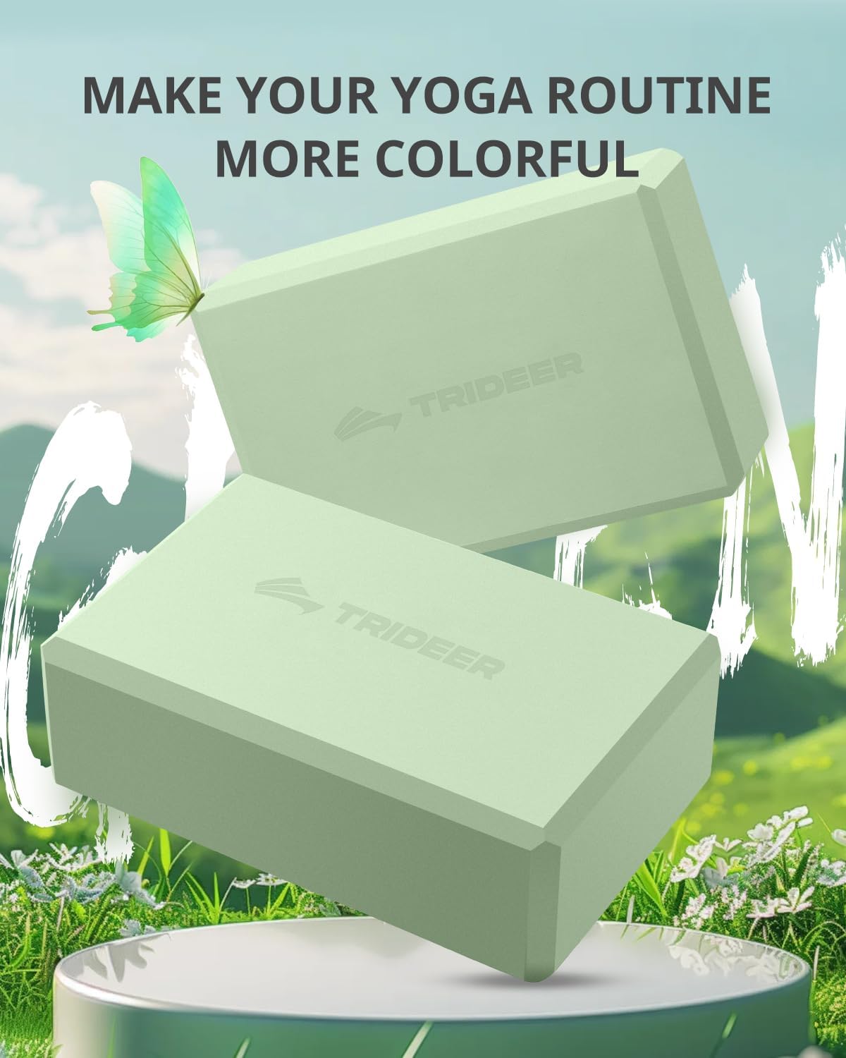 Yoga Blocks 2 Pack, Soft Non-Slip Foam Blocks with Beveled Edges for Alignment and Stretching in Yoga, Pilates, and Dance - Supportive, Lightweight, Odor Resistant, Latex-Free - view 2