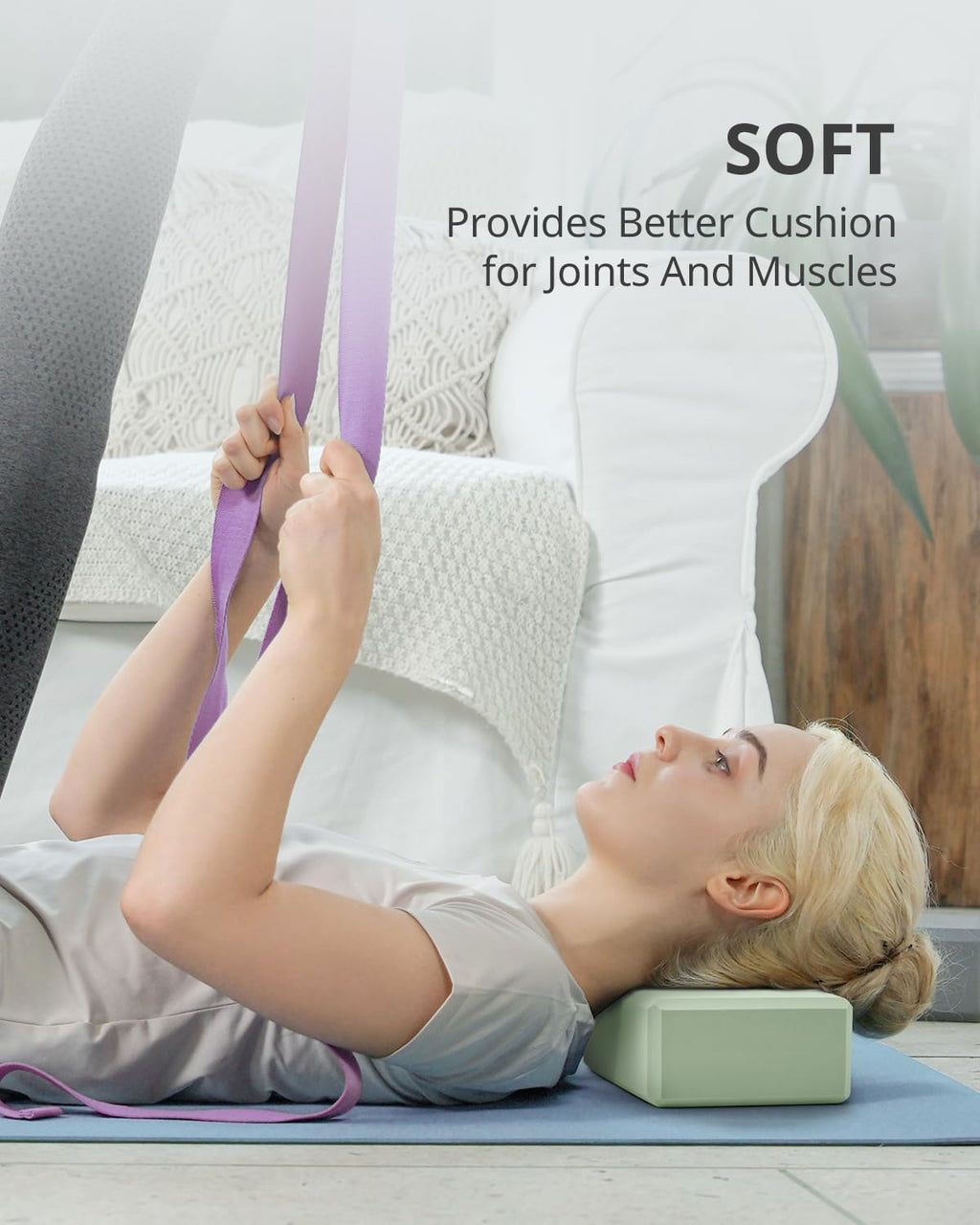 Yoga Blocks 2 Pack, Soft Non-Slip Foam Blocks with Beveled Edges for Alignment and Stretching in Yoga, Pilates, and Dance - Supportive, Lightweight, Odor Resistant, Latex-Free - view 4