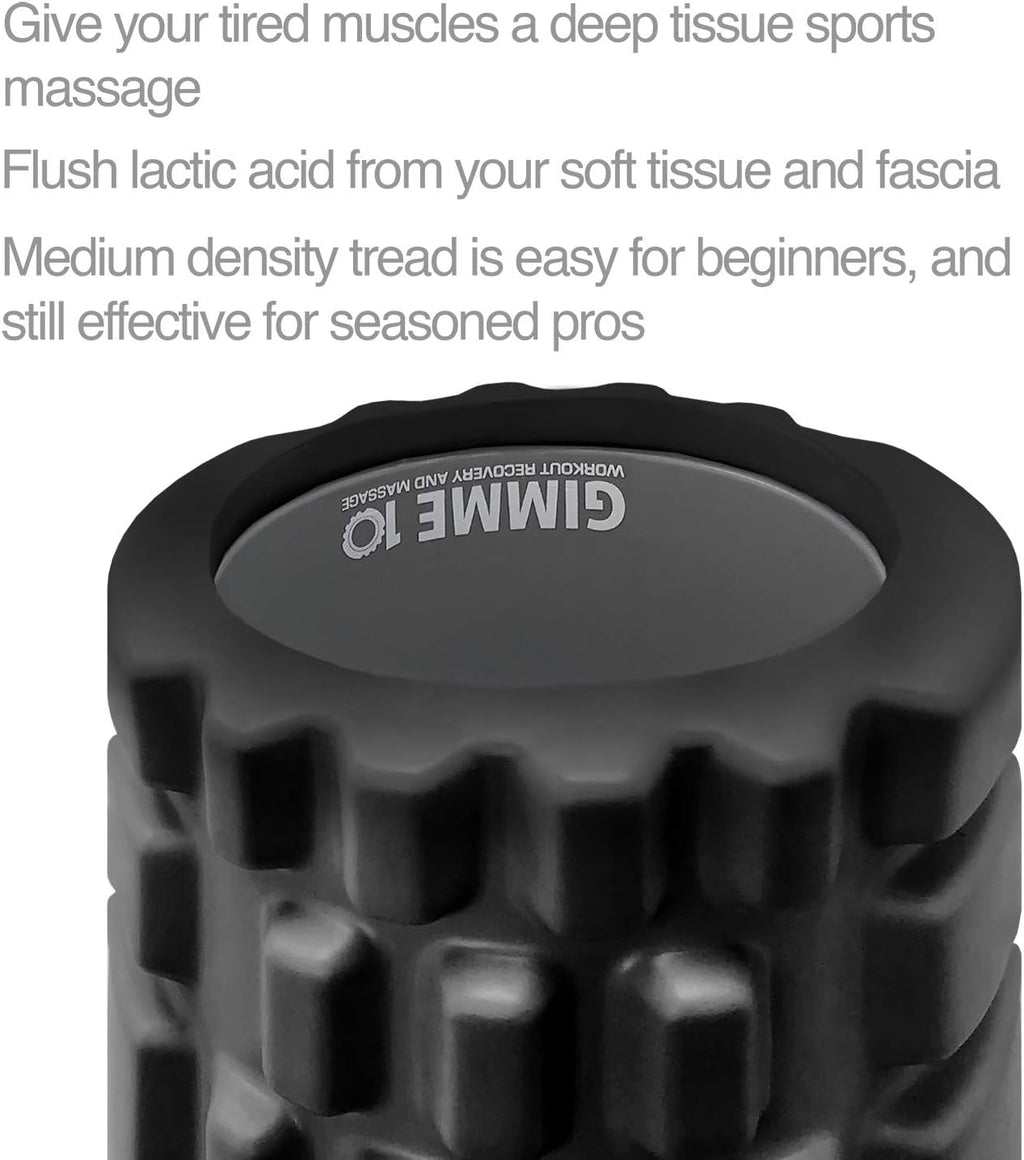 Trigger point releasing foam massage roller with medium compression for exercise, stretching, and muscle recovery - relieves muscle tightness, improves mobility, and circulation - view 2