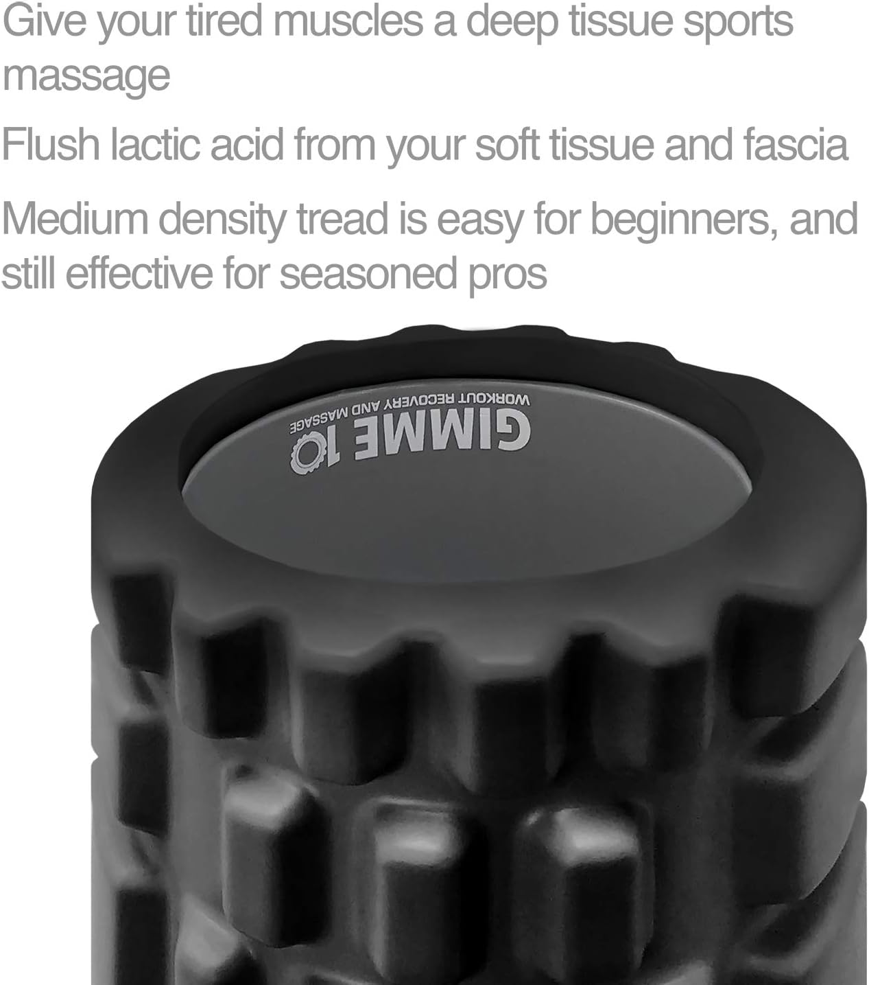 Trigger point releasing foam massage roller with medium compression for exercise, stretching, and muscle recovery - relieves muscle tightness, improves mobility, and circulation - view 2