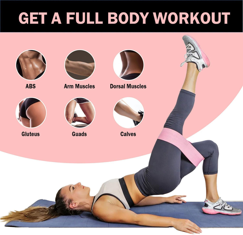 Non-Slip Fabric Resistance Bands for Working Out 3 Levels | Loop Exercise Bands for Booty Leg Butt Glute Hip, Elastic Stretch Workout Bands for Women Men Home Gym Fitness Yoga Pilates - view 4