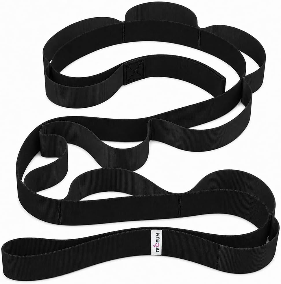 Stretching Strap with 10 Loops for Physical Therapy & Rehab | Non-Elastic Yoga Stretch Band for Hamstring, Leg, Hip & Knee Rehab, Pilates, Flexibility & Mobility Exercises for Men & Women - view 8