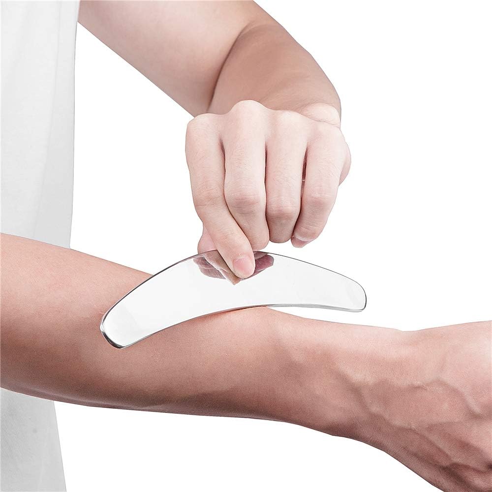 Medical stainless steel gua sha muscle scraper tool-sickle shape - view 5