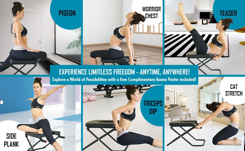 Longer+Wider+Bigger Yoga Headstand Bench Chair with Handles Headstand Handstand Inversion Workout Stretch - view 2
