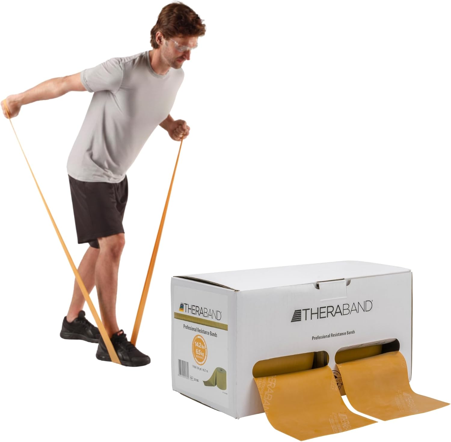 Resistance Band, 50-Yard Roll, Latex Elastic Band for Exercise, Stretching, Physical Therapy, Yoga, Pilates, Home Workouts, Cut-to-Length, Color-Coded Levels - view 2