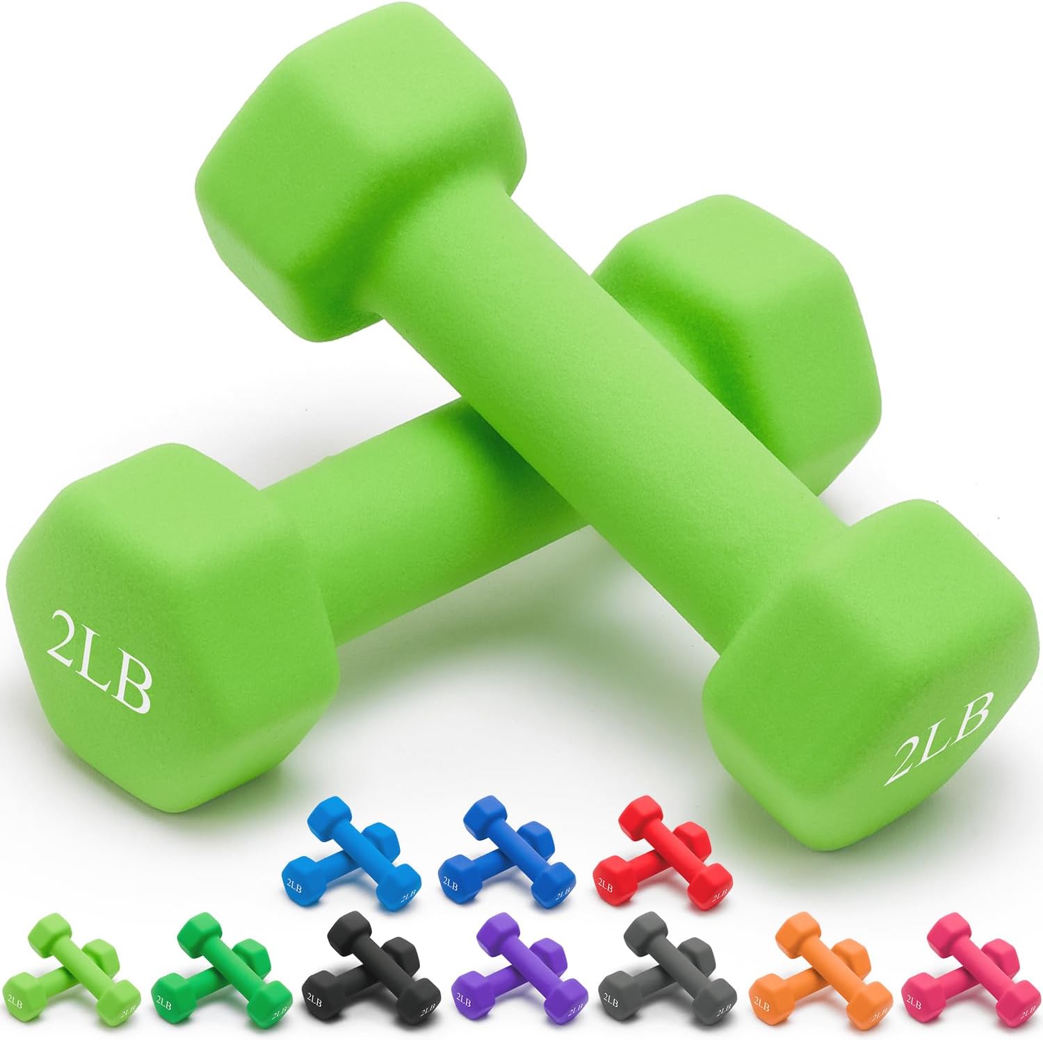 Dumbbells Neoprene with Non Slip Grip weight for Total Body Workout Exercise and Muscle Toning Compatible with of 2 Set,1-15 LB, Anti-Slip, Anti-roll, Hex Shape