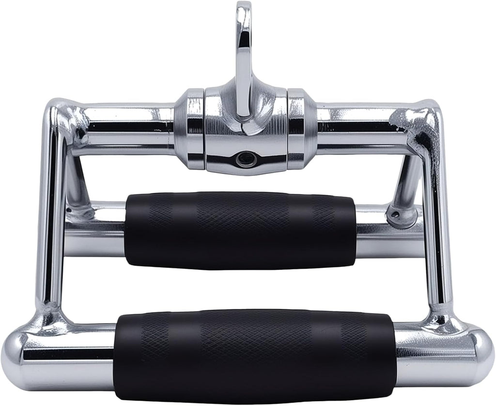 LAT Pull Down Bar,V-Shaped Rotating Straight Press Down Bar,Tricep Rope,Strength Training Double D Row Handle Cable Attachment for Weight Workout,Cable Machine Accessories - view 2