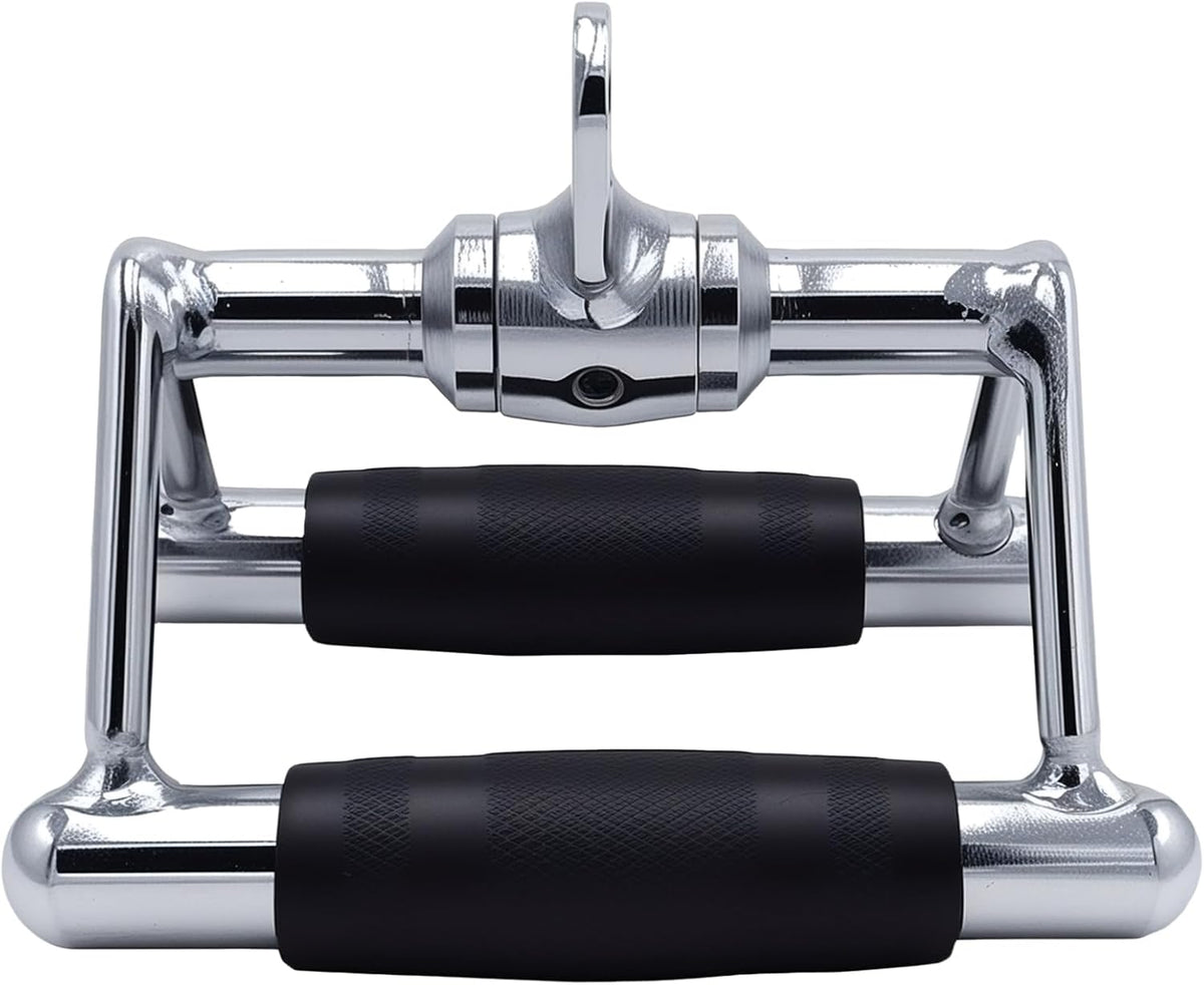 LAT Pull Down Bar,V-Shaped Rotating Straight Press Down Bar,Tricep Rope,Strength Training Double D Row Handle Cable Attachment for Weight Workout,Cable Machine Accessories - view 2