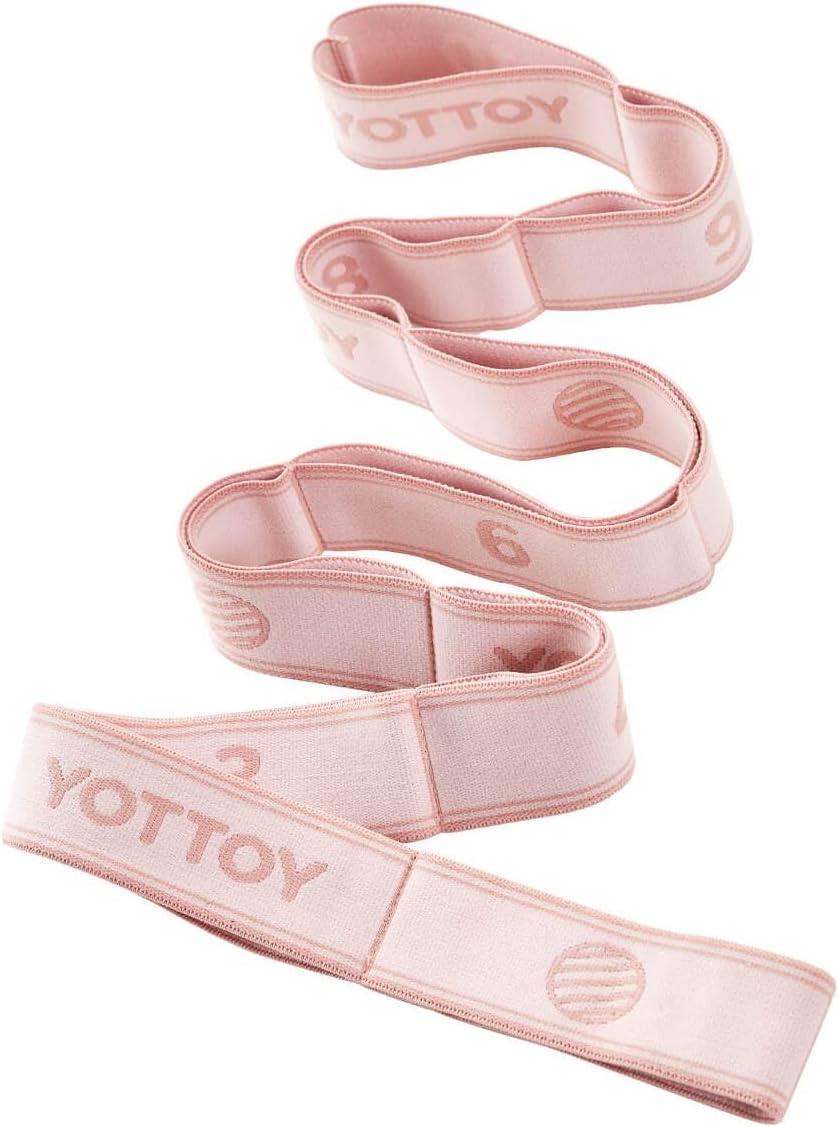 Yoga Strap and Resistance Bands-Exercise Elastic Bands for Working Out Women with 10 Loops-Perfect for Stretching and Physical Therapy