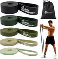 41-inch loop resistance bands set, 5 pull up assist bands for strength training & working out, long exercise bands for powerlifting, mobility & home gym with carry bag
