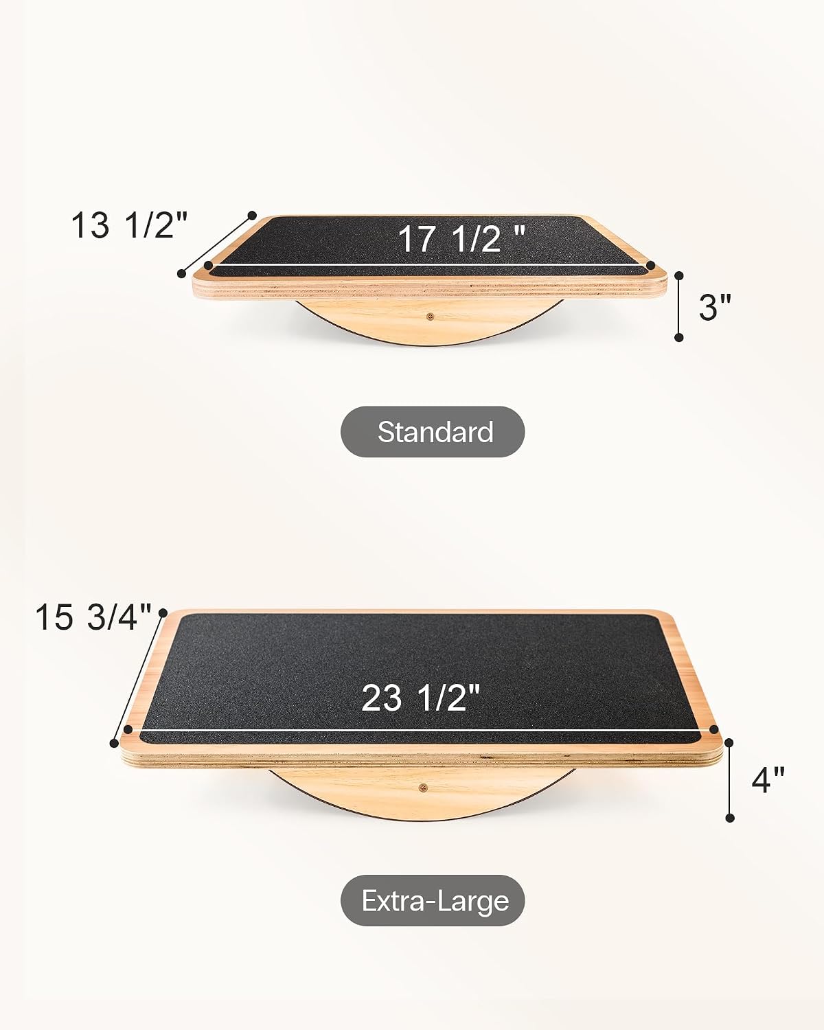 Wooden Balance Board, Basic Rocker or Advanced 360° Wobble | Beginner-to-Advanced Options, Non-Slip Surface, Ankle Rehab, Physical Therapy, Core Stability and Balance Training - view 5