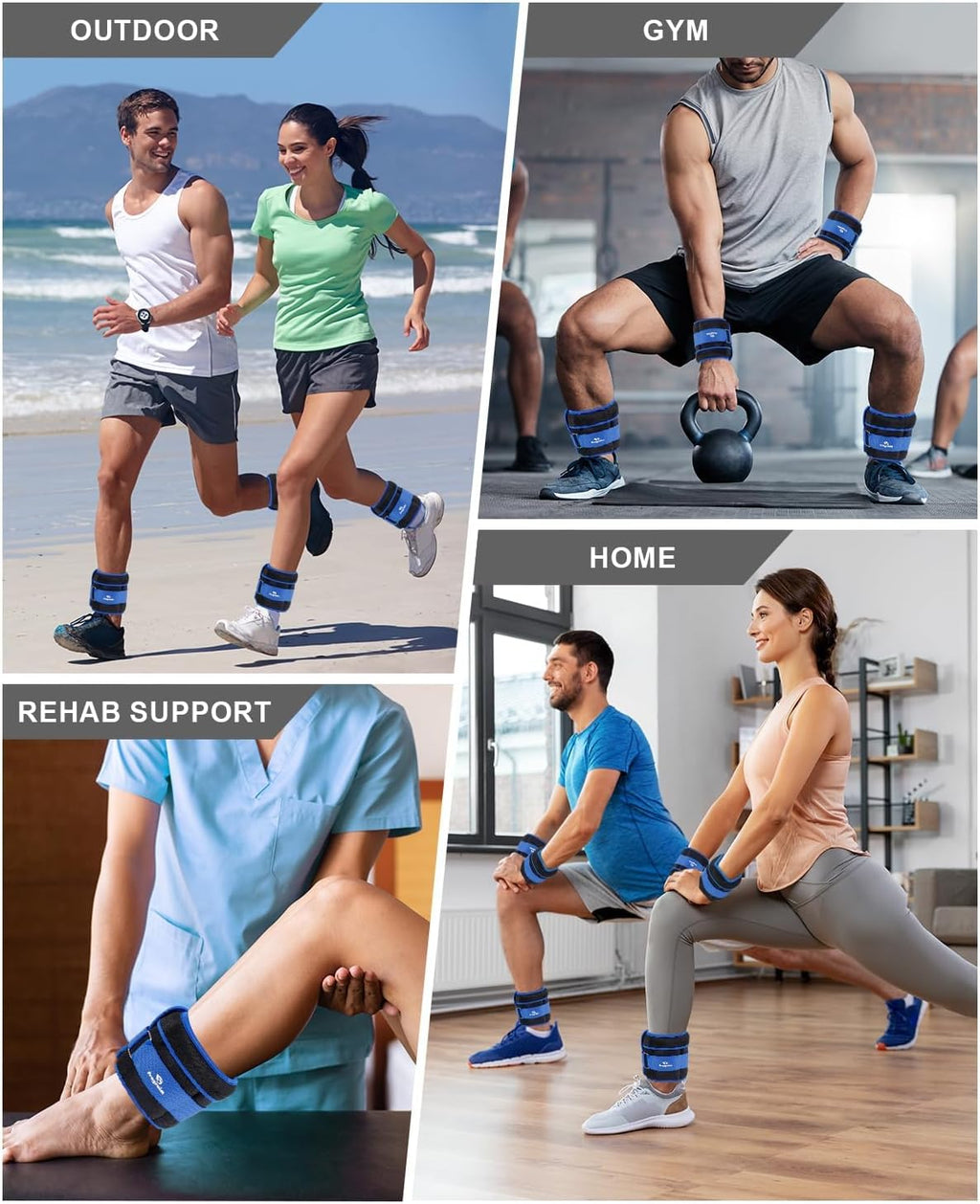 Adjustable ankle weights 1-3/4/5/6/8/10/12/15/20 lbs pair with removable weight for jogging, gymnastics, aerobics, physical therapy - view 5