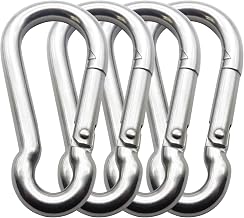 3.15 Inch 4 Pack Spring Snap Hook Carabiner, Cable Machine Accessories for Home Gym Pulldown Attachment, Exercise Machine, Heavy Duty Steel Clip for Outdoor Fitness