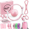 Pilates ring set for women, home workout pilates equipment with resistance bands, 14'' magic circle, mini ball, pilates starter kit for strength, toning and flexibility