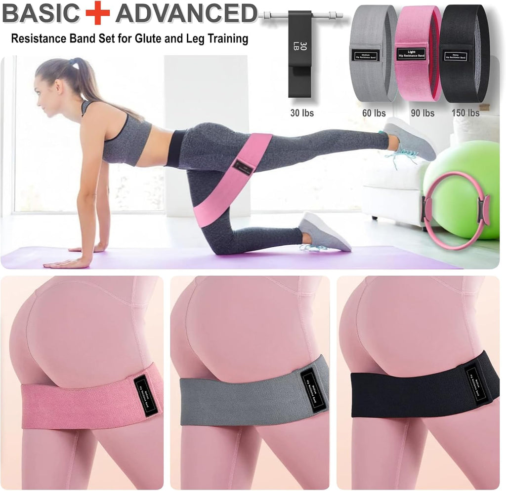 Pilates Equipment, Pilates Kit for Home Workouts, Pilates Essentials Kit for Women, Home Pilates Kit with Pilates Ring and Ball Set, Booty Bands, Figure 8 Resistance Band, Yoga Band - view 4
