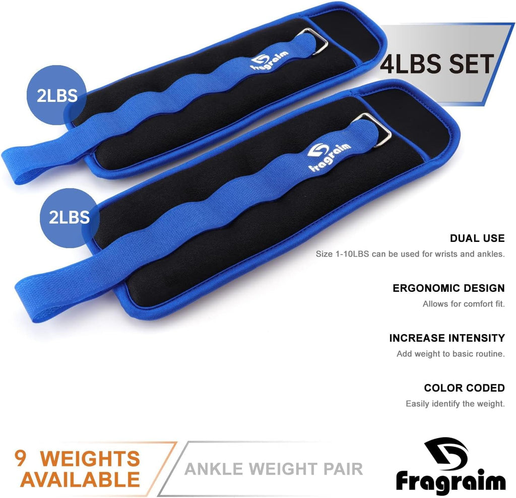 Ankle weights for women, men and kids - 1/2/3/4/6/8/10/12/15/20 lbs 1 pair strength training wrist/leg/arm weight with adjustable strap for jogging, gymnastics, aerobics, home fitness, physical therapy - view 3