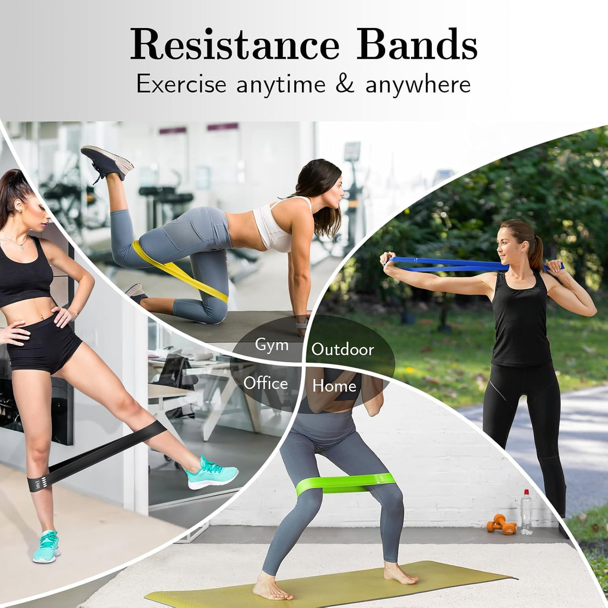 Resistance bands for working out, exercise bands resistance bands set with 5 resistance levels, multi-colored workout bands for indoor & outdoor fitness, leg strength training, yoga - view 2