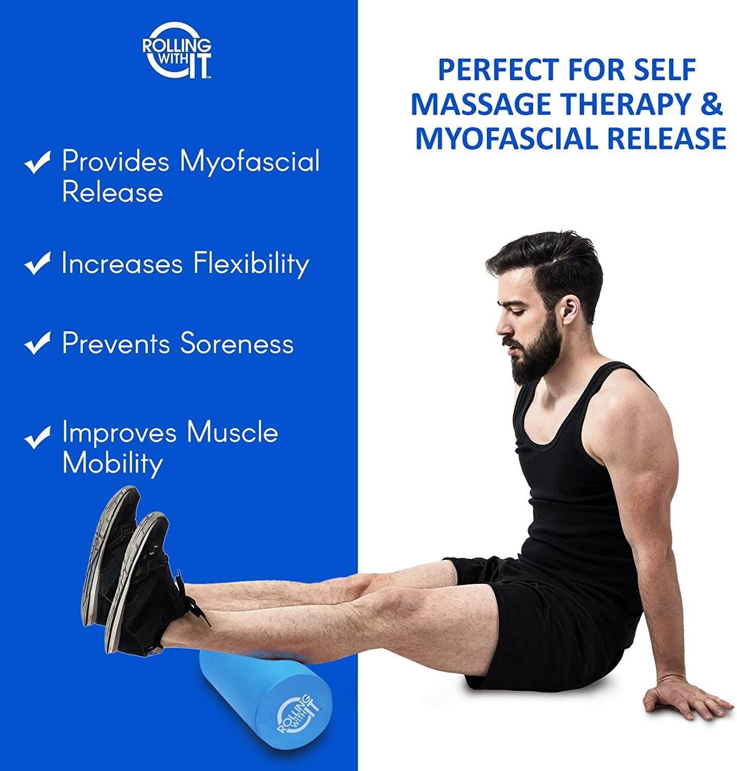 High Density Foam Roller for Physical Therapy | High-density EVA foam, Firm core with smooth surface, Keeps its shape, For back, legs & IT band, Deep tissue muscle recovery - view 7