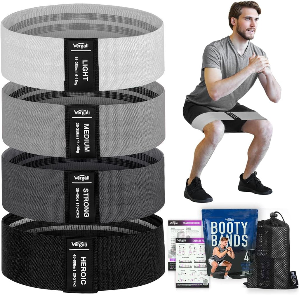 Resistance bands for working out with workout bands guide. 4 booty bands for women men fabric elastic bands for exercise bands resistance bands for legs bands for working out hip thigh glute bands set