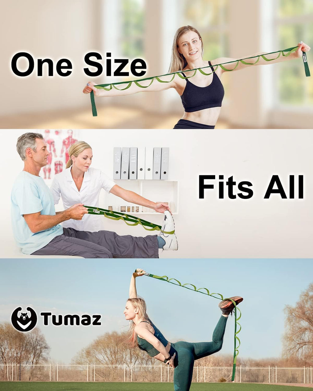 Stretching Strap, 10-Loop Non-Elastic Yoga Strap | Designed for stretching, yoga, Pilates and rehab with 10 loops, durable webbing and a longer 79-inch design - view 6