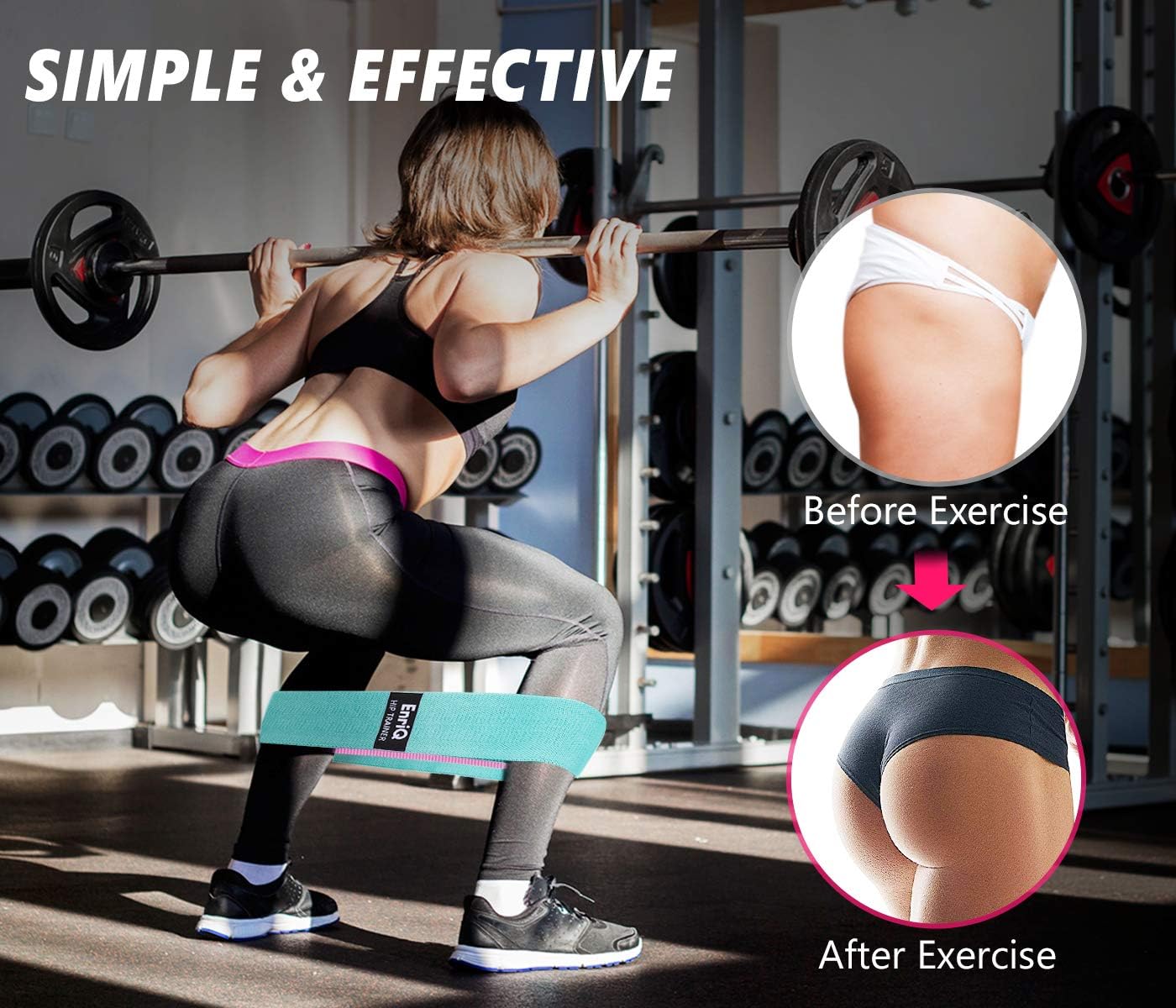 Booty Bands Fabric Resistance Bands for Legs and Butt - Non Slip Cloth Hip Bands Elastic Workout Bands - Activate Glutes and Thighs - Made of Premium Elastic Fabric - view 3