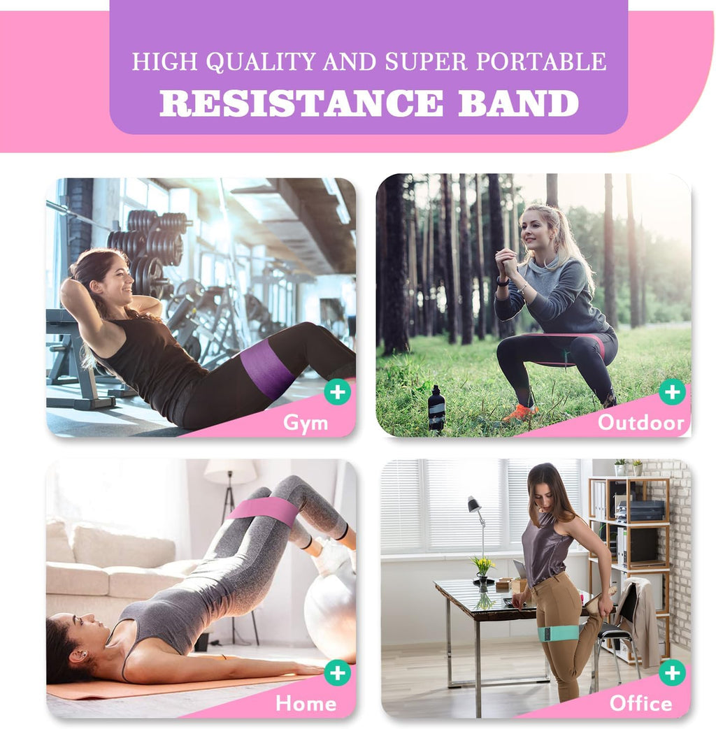 Fabric Resistance Bands for Working Out, 5 Levels Booty Bands for Women Men, Cloth Workout Bands Resistance Loop Exercise Bands for Legs Butt at Home Fitness, Yoga, Pilates - view 5
