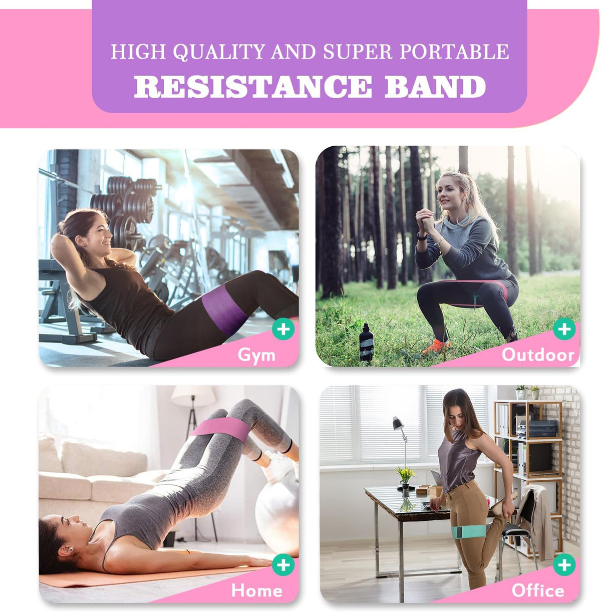 Fabric Resistance Bands for Working Out, 5 Levels Booty Bands for Women Men, Cloth Workout Bands Resistance Loop Exercise Bands for Legs Butt at Home Fitness, Yoga, Pilates - view 5
