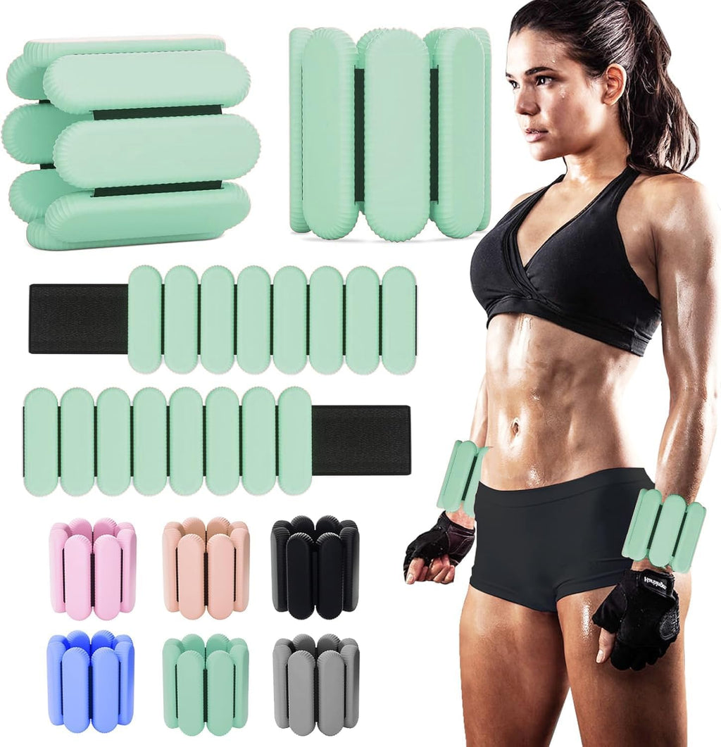 Adjustable Wrist Ankle Weights, 2 LBS/Pair, Bundle Options | Arm Leg Weight for Women Men Yoga Pilates Walking Strength Training, Comfort Silicone Workout, Wearable Home Gym Fitness - view 7