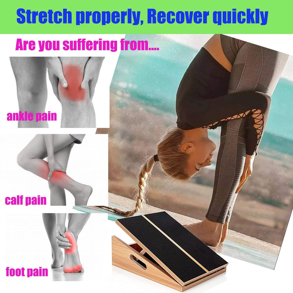 Slant board for calf stretching wooden calf stretcher incline board adjustable calf stretch board for squats knees ankle - view 5