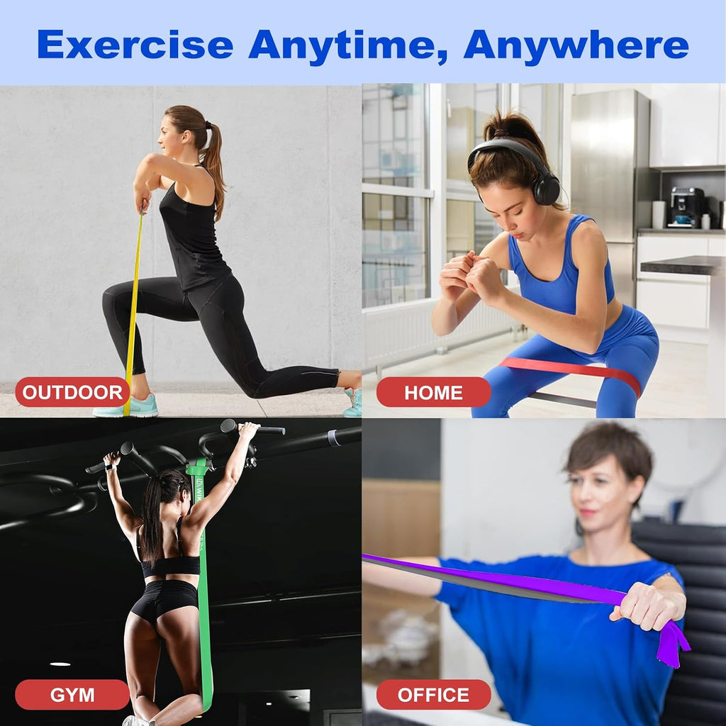 Resistance Bands, Pull Up Bands, Workout Bands for Exercise, Thick Heavy Resistance Band Set with Door Anchor, Elastic Bands for Body Stretching, Training at Home/Gym for Men & Women - view 6