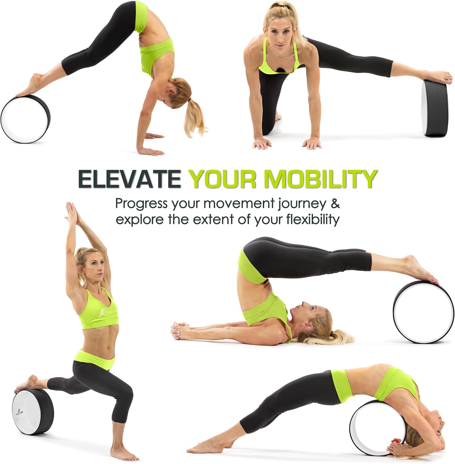 Yoga wheel prop 12" for improving yoga poses, backbends, flexibility, balance, stretching, relaxation - view 6