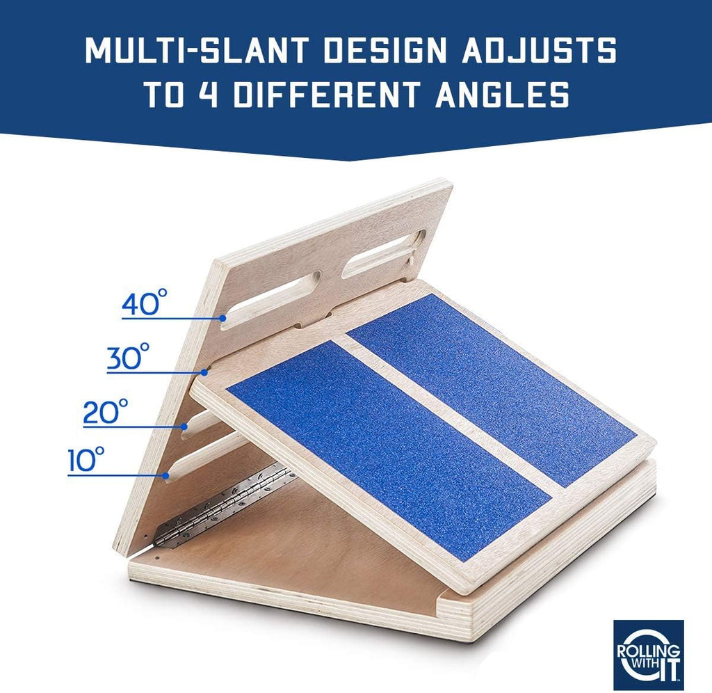 Wooden Slant Board for Calf Stretching, Squats | Solid wood, 4 adjustable angles, Anti-slip surface, For calf, hamstring & Achilles stretch, Squat wedge, Holds 350 lb - view 6