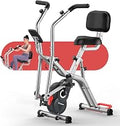 Foldable Elliptical Exercise Bike, 8-Level Magnetic Stationary Bike Home