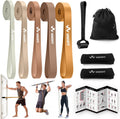 Resistance Bands, Pull Up Assist Bands with Handles, Door Anchor | Natural Latex Rubber, Progressive Tension, Exercise Loop for Full-Body Fitness, Portable Gym Bag, Warm-Up & Stretch